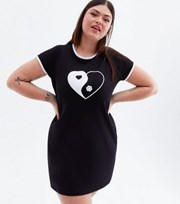 New Look Stay in Harmony Curves Black Yin and Yang Mini Bodycon Dress